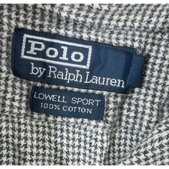 Polo Ralph Lauren Mens Size Large Shirt Houndstooth Button-Down Flannel Cotton - Picture 3 of 13